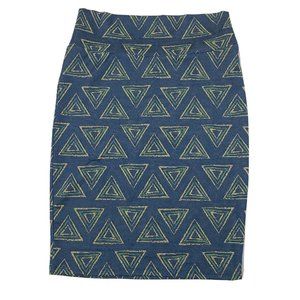 LULAROE Blue Triangle Cassie Skirt M